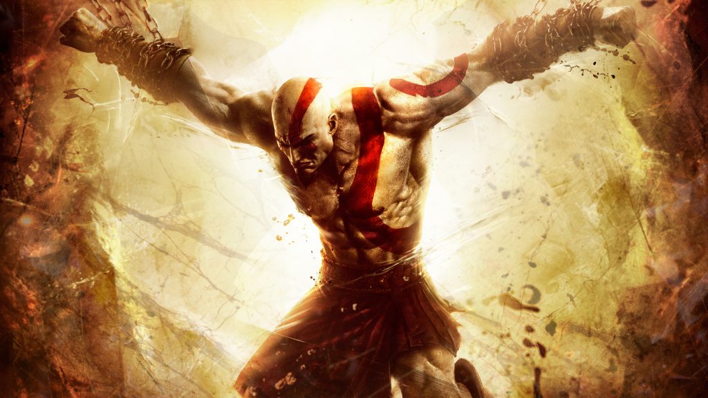 An image of the official key art of God of War: Ascension featuring Kratos being chained.