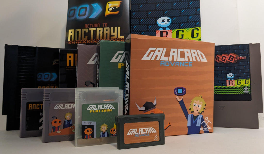 Bipedal Studios games all boxed.