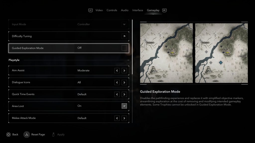 Guided Mode in Assassin's Creed Shadows' settings