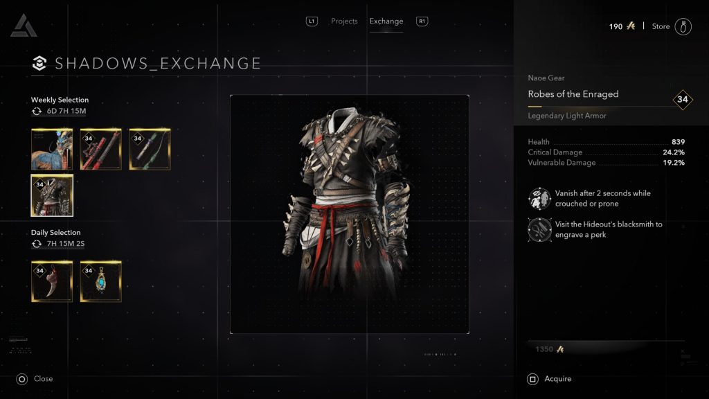 The new armor in Assassin's Creed Shadows