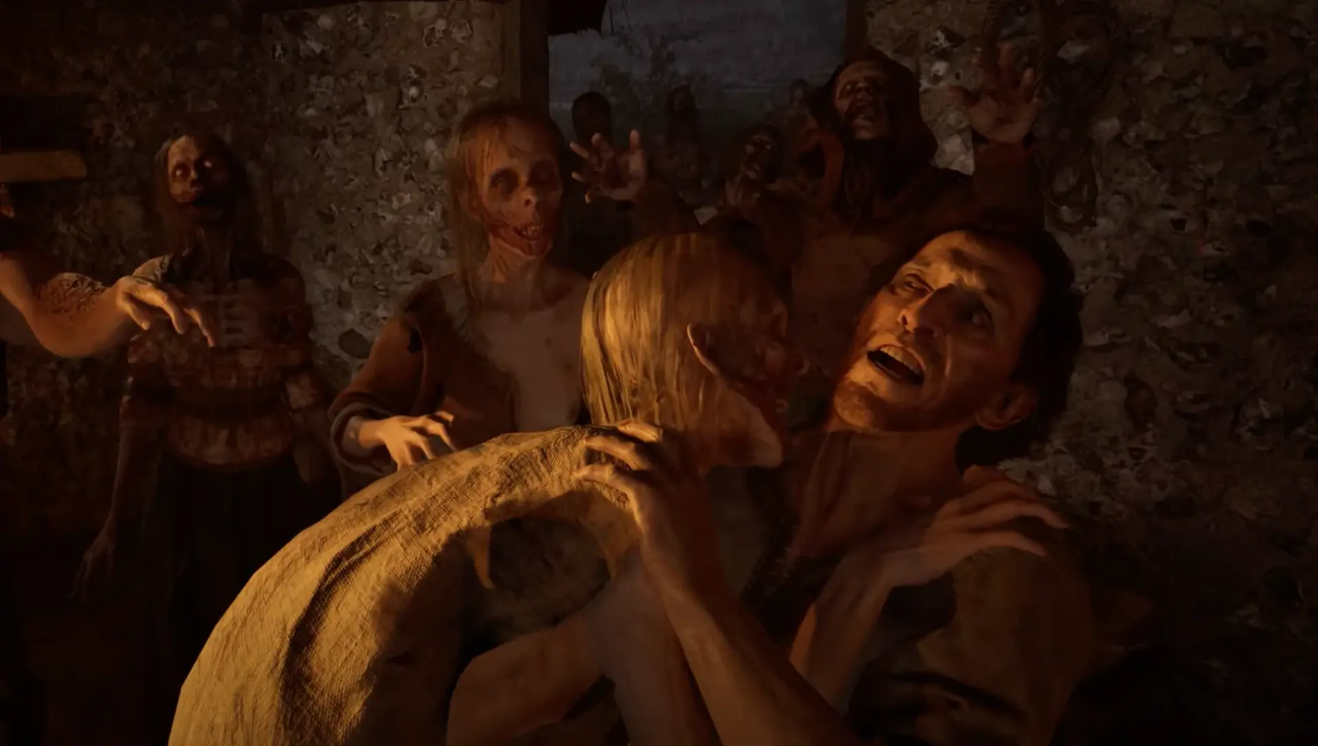 zombies biting the main character in God Saves Birmingham