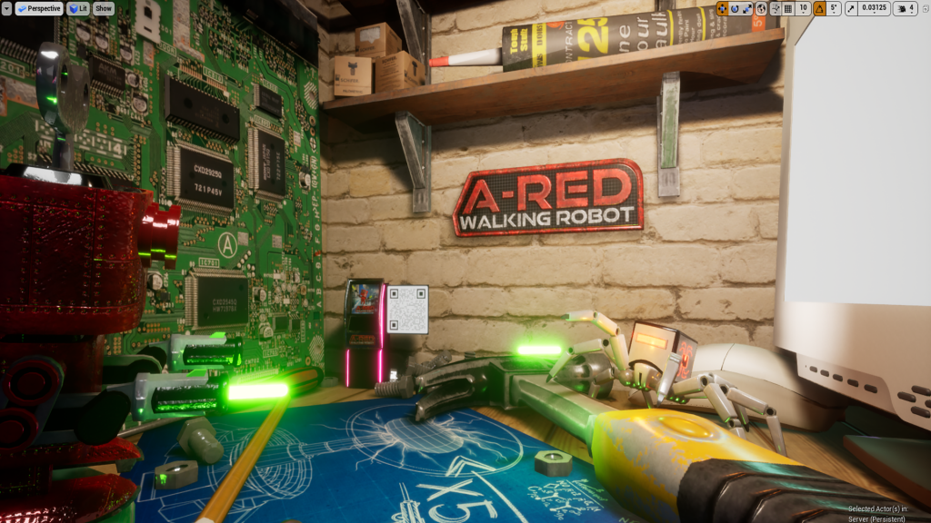 One of the ENDIX Expo booths A-Red Walking Robot.