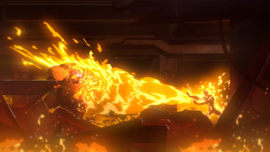 Flambae versus Mecha Man in Dispatch