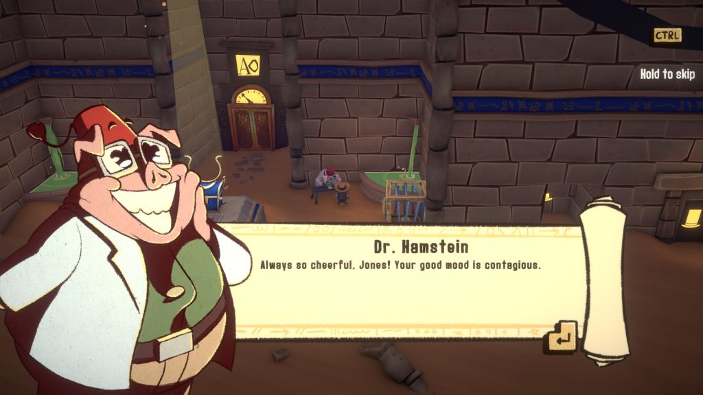 Hamstermind NPC Dr. Hamstein talking.