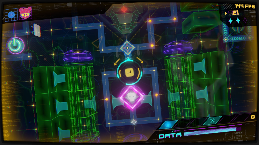 GRIDbeat! gameplay of the player breaking through an ice lock.