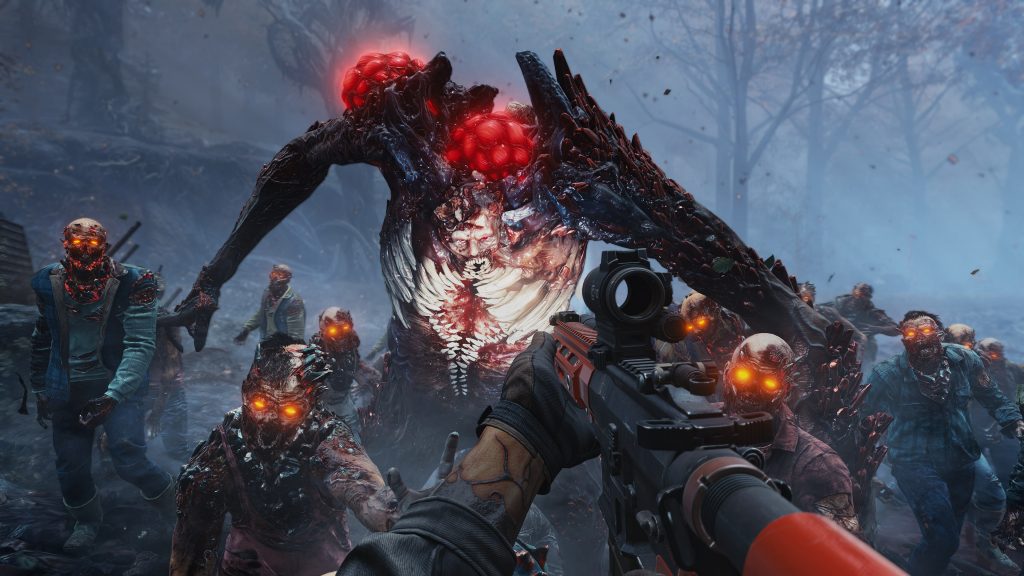 John Carpenter's Toxic Commando zombies rushing towards a player.