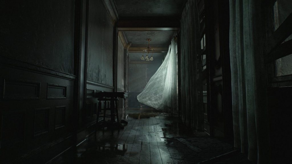 A hallway in Resident Evil: Requiem.
