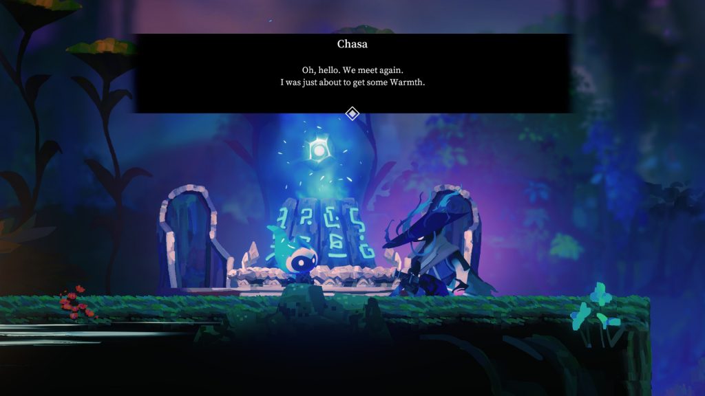 Solateria gameplay of an NPC dialogue.