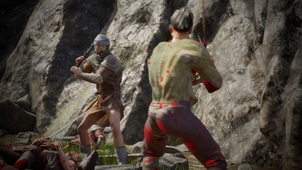 Two characters fighting in Valorborn.
