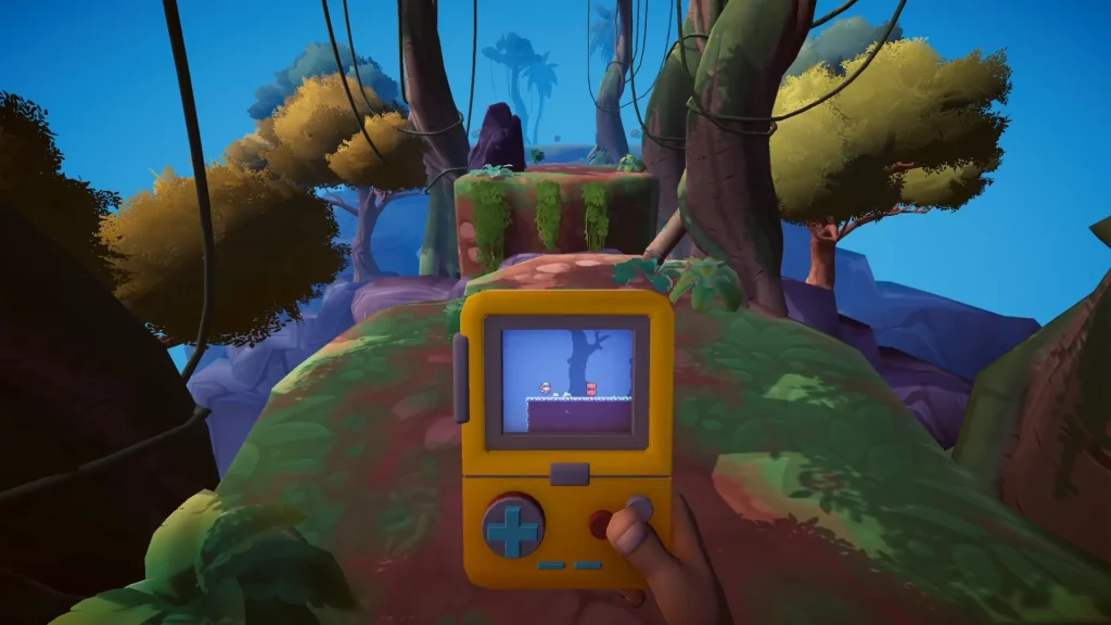 screenbound tree and gameboy
