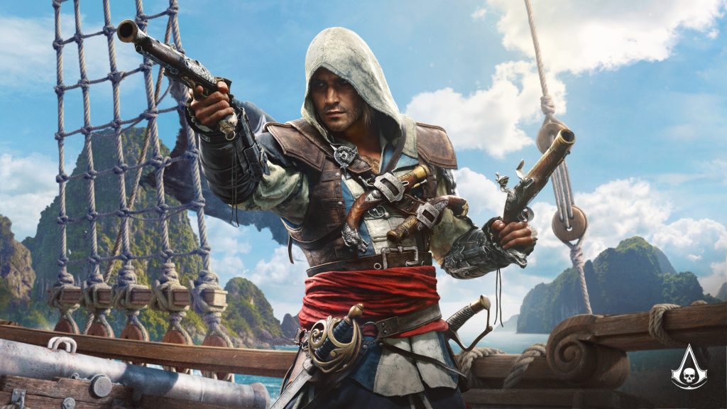 edward kenway shooting dual guns in assassin's creed black flag resynced