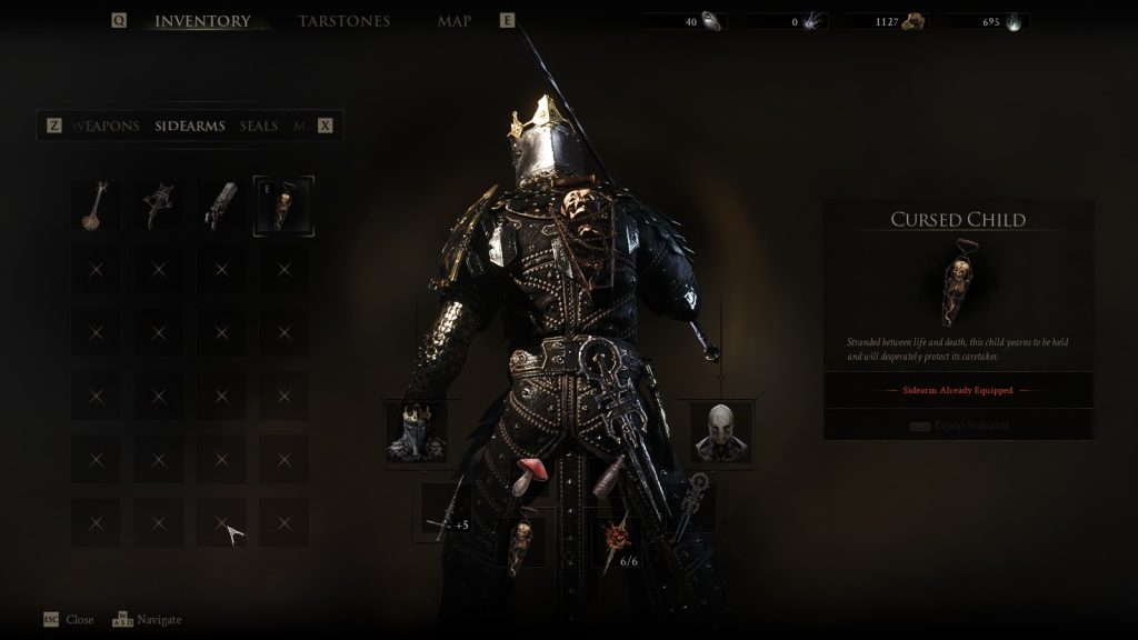 Cursed Child in the inventory of Mortal Shell 2