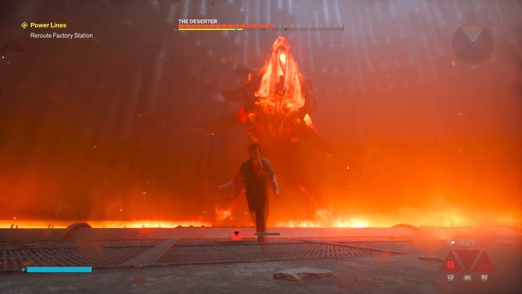 Control Resonant The Deserter falling over to attack the player.