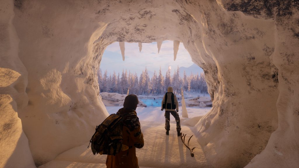 Permafrost players hiding in a cave.