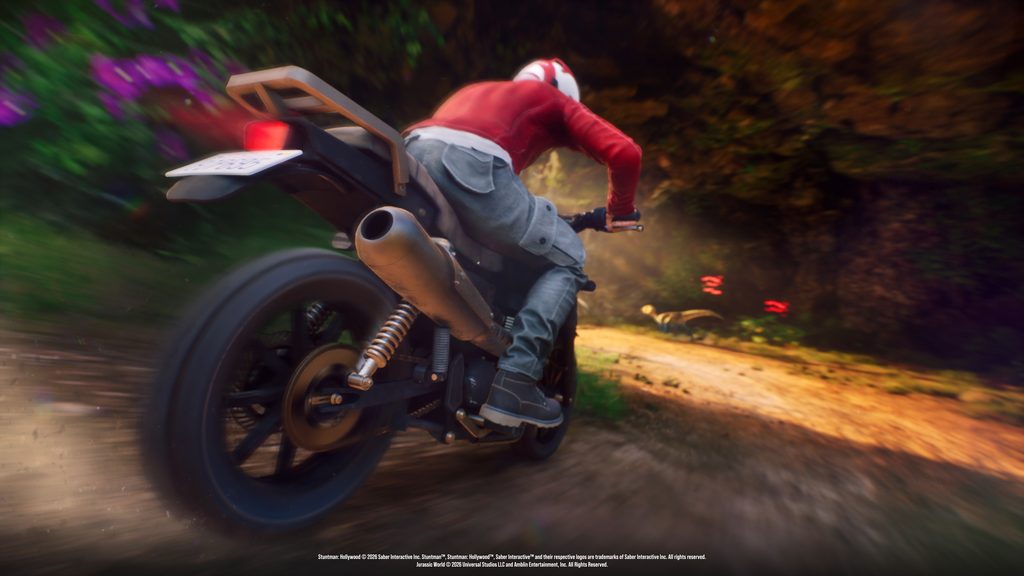 Stuntman: Hollywood guy driving a motorbike.