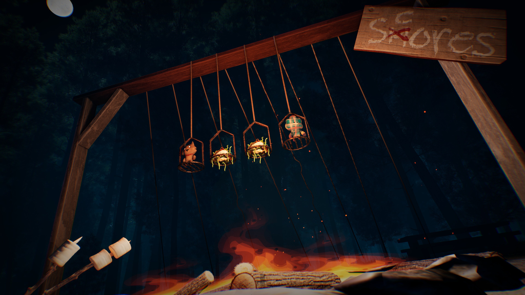 Trivia Murder Party 3 hanging baskets gameplay.