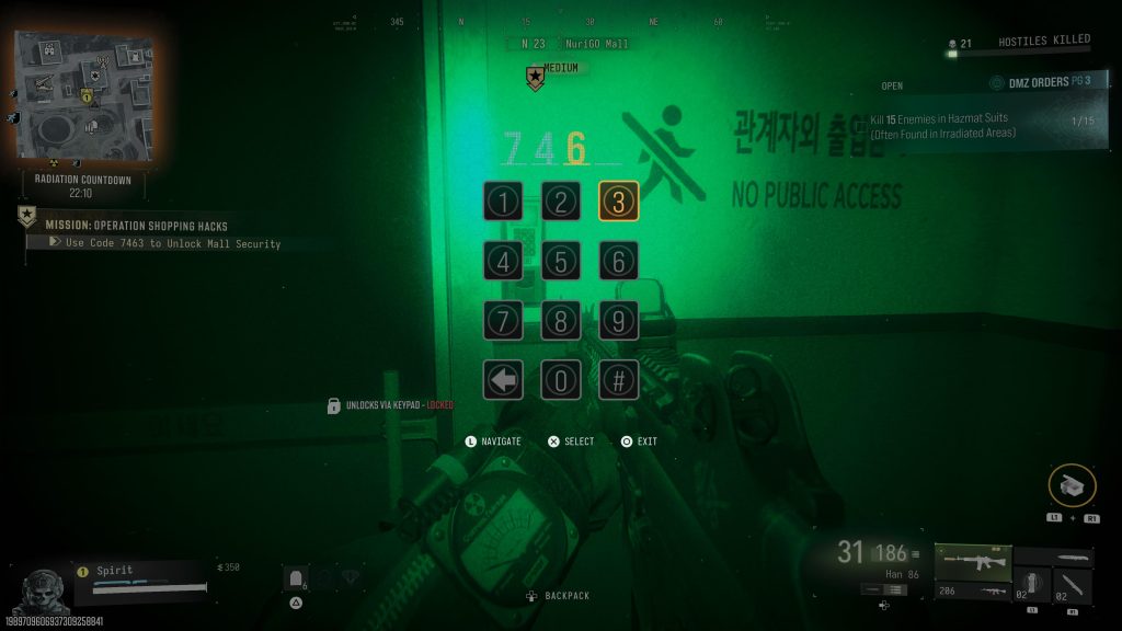 Call of Duty Modern Warfare 4 DMZ - Operation Shopping Hacks putting the code