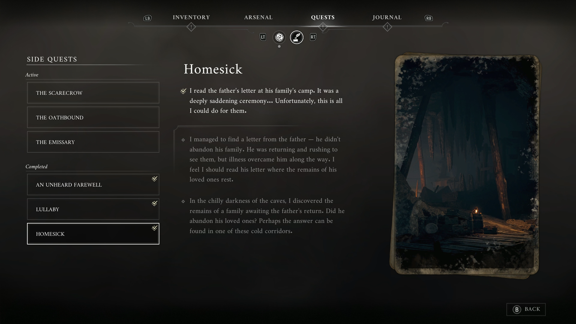 Valor Mortis Homesick Side Quest