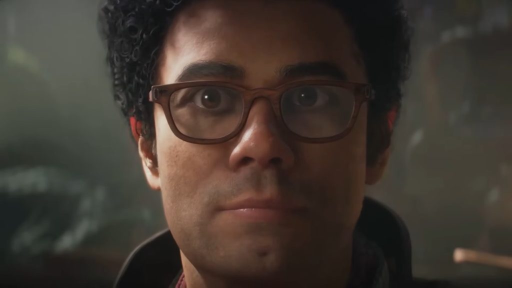 An intellectual-looking Dave the Giant donning his specs