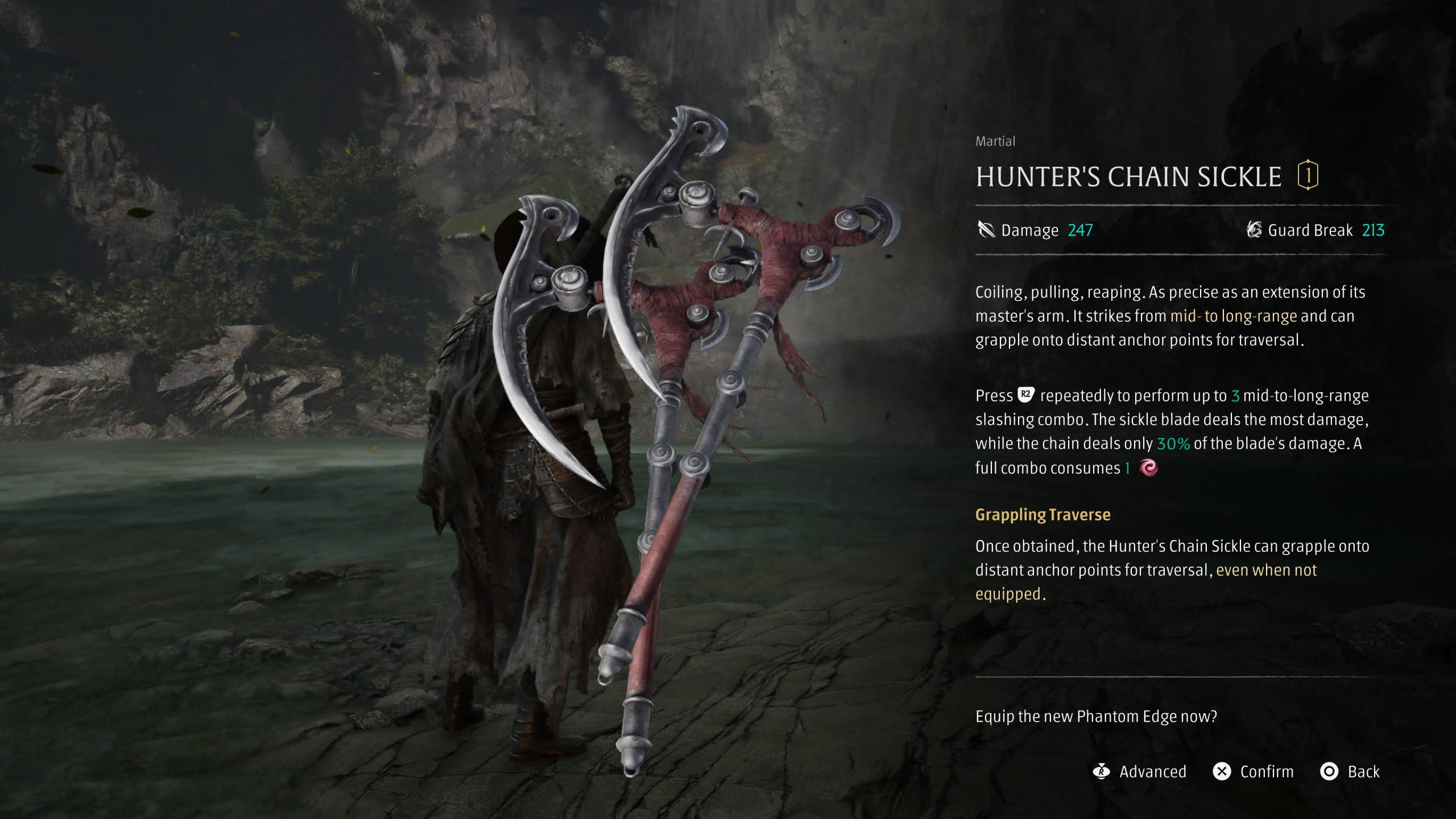hunter's chain sickle in phantom blade zero