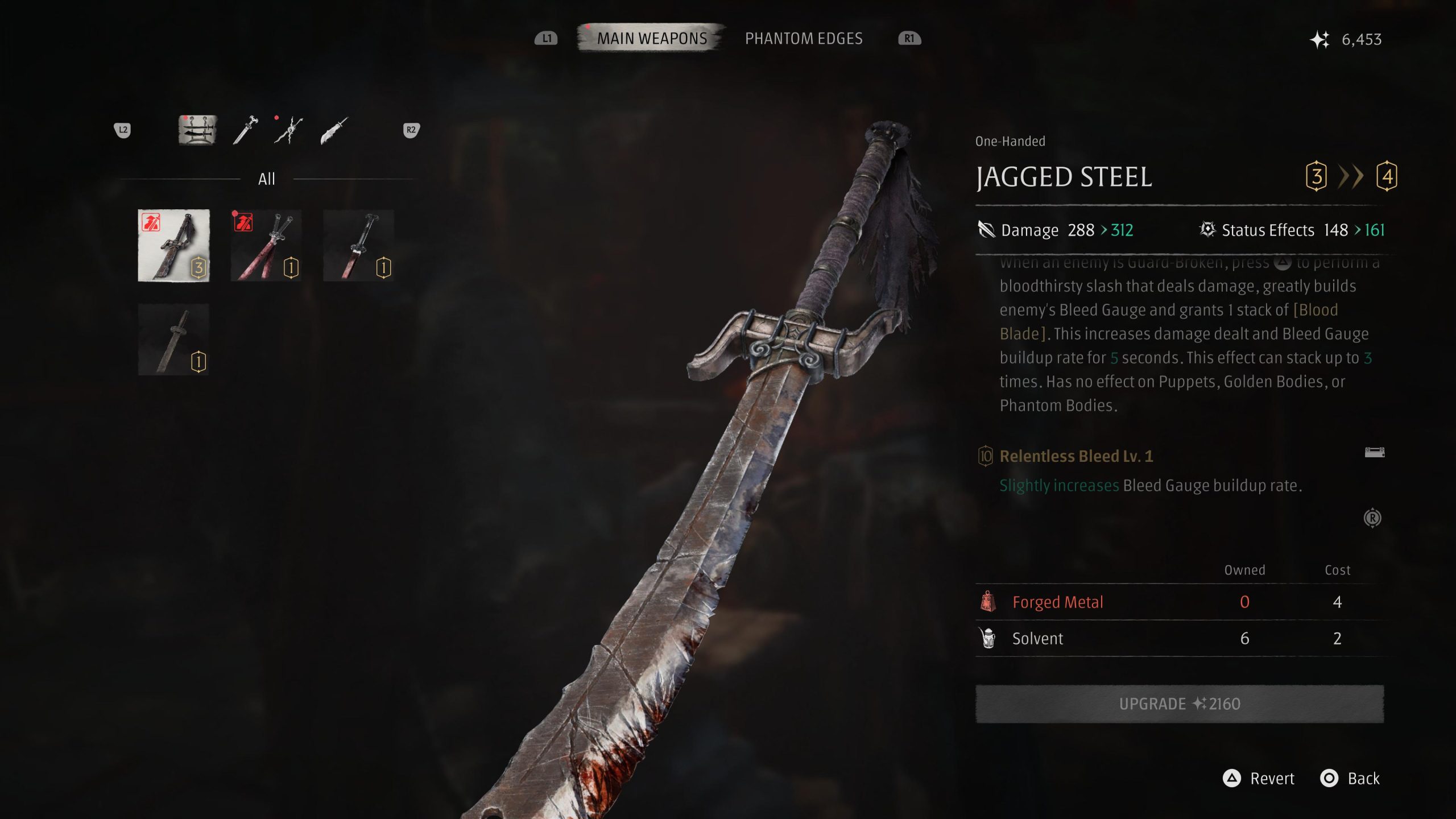 how to upgrade weapons in phantom blade zero