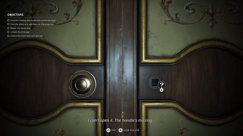 Remothered: Red Nun's Legacy office door without a handle.