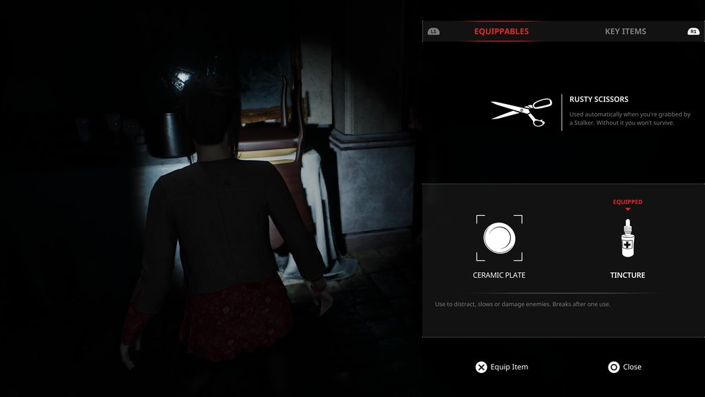 Remothered: Red Nun's Legacy inventory and items.
