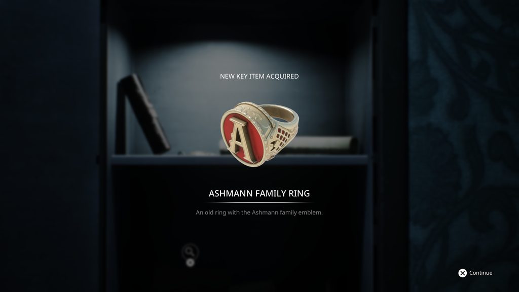 Remothered: Red Nun's Legacy Ashmann ring.