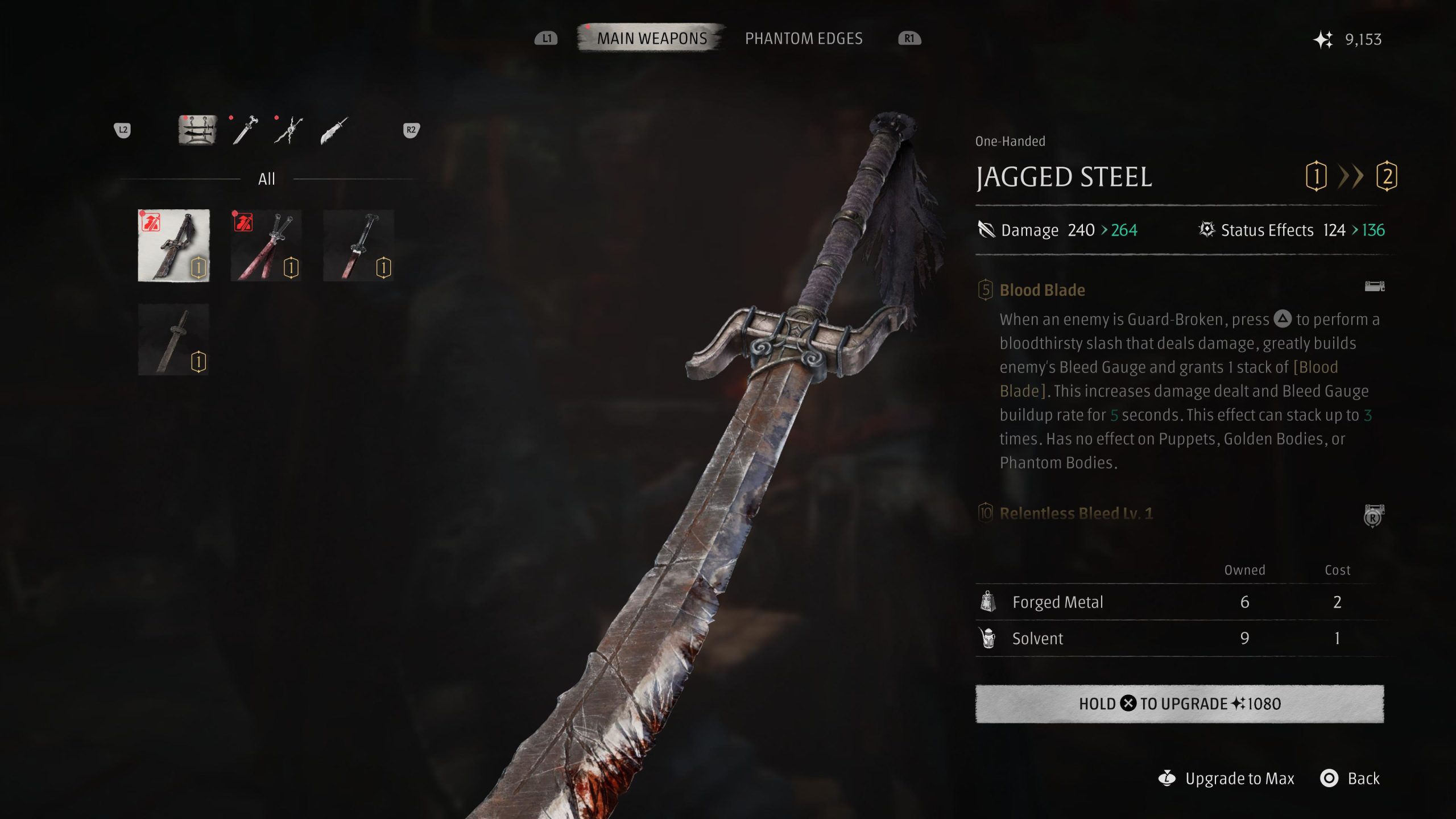 how to upgrade weapons in phantom blade zero