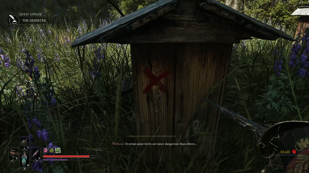 Valor Mortis beehive with an X on it.