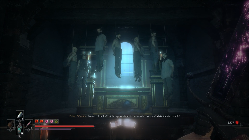 Valor Mortis Chapel scene of hung men.