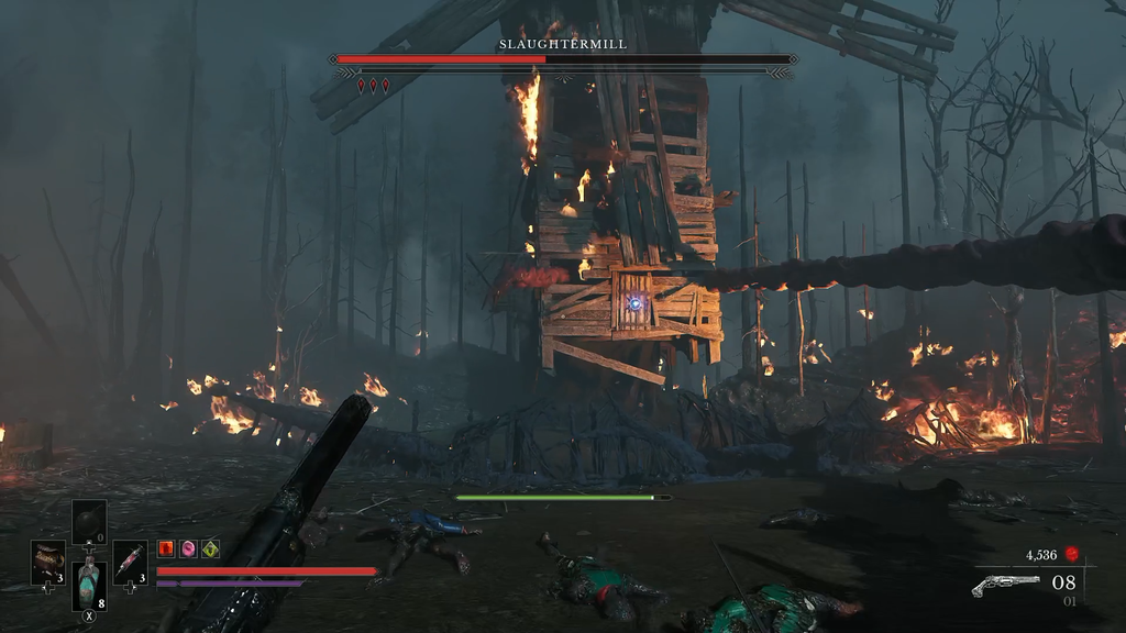 Valor Mortis Slaughtermill boss fight using tendril attack.