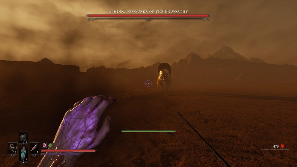 Valor Mortis Sphinx, Devourer of the unworthy phase one boss fight.