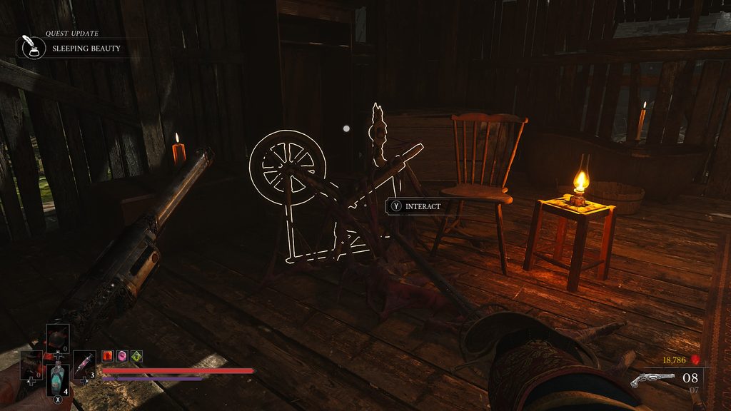 Valor Mortis Sleeping Beauty spindle to interact with.