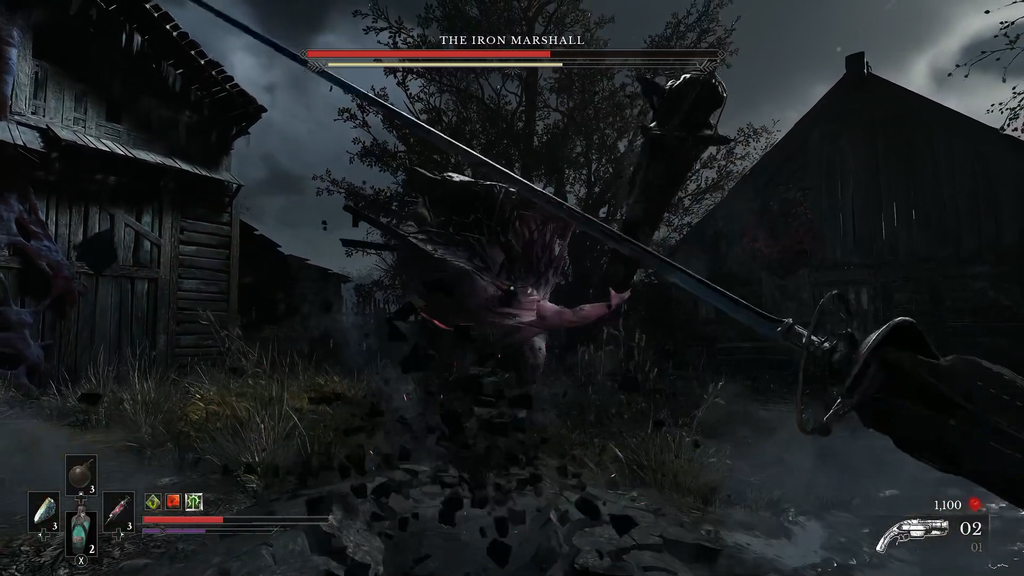 Valor Mortis boss The Iron Marshall attacking the player.